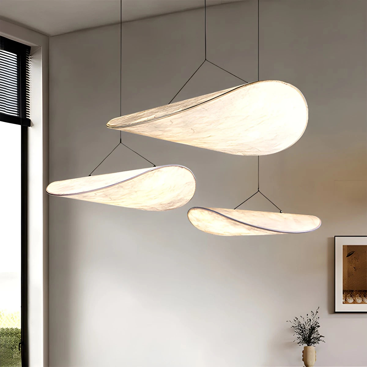 Antizer Zen Art Cloud Shape Silk Pendant Light for Living Room