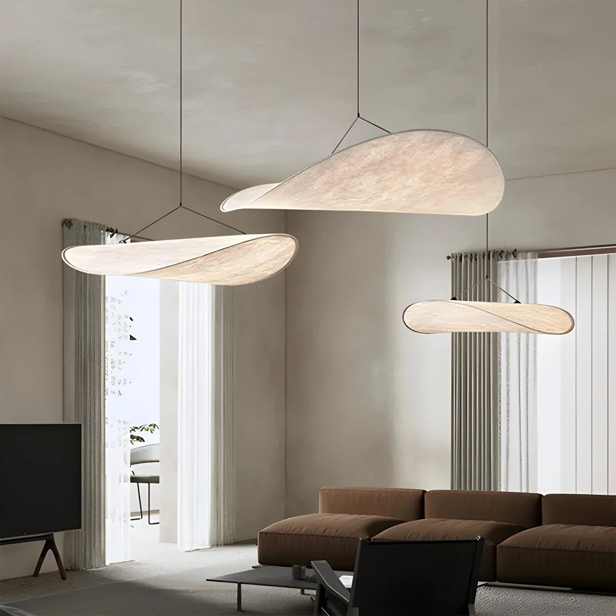 Antizer Zen Art Cloud Shape Silk Pendant Light for Living