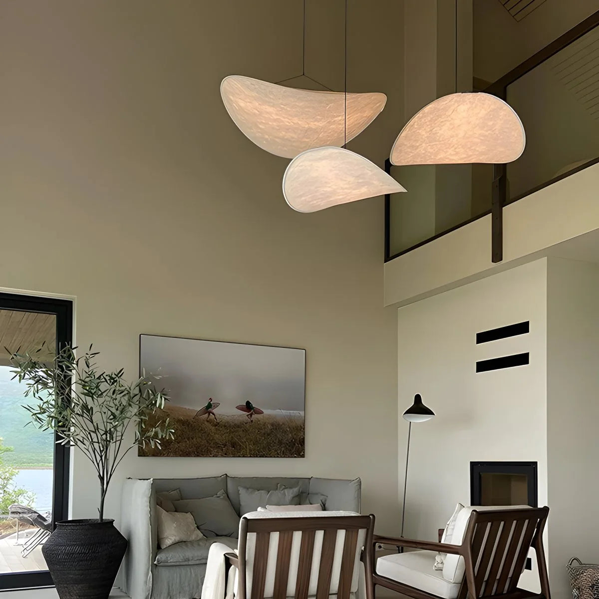 Antizer Zen Art Cloud Shape Silk Pendant Light for Living Room