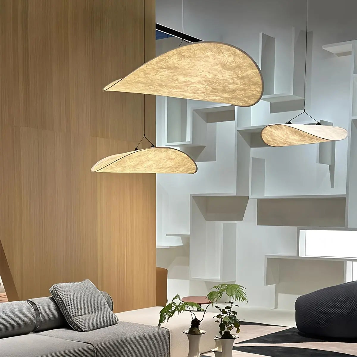 Antizer Zen Art Cloud Shape Silk Pendant Light for Living Room