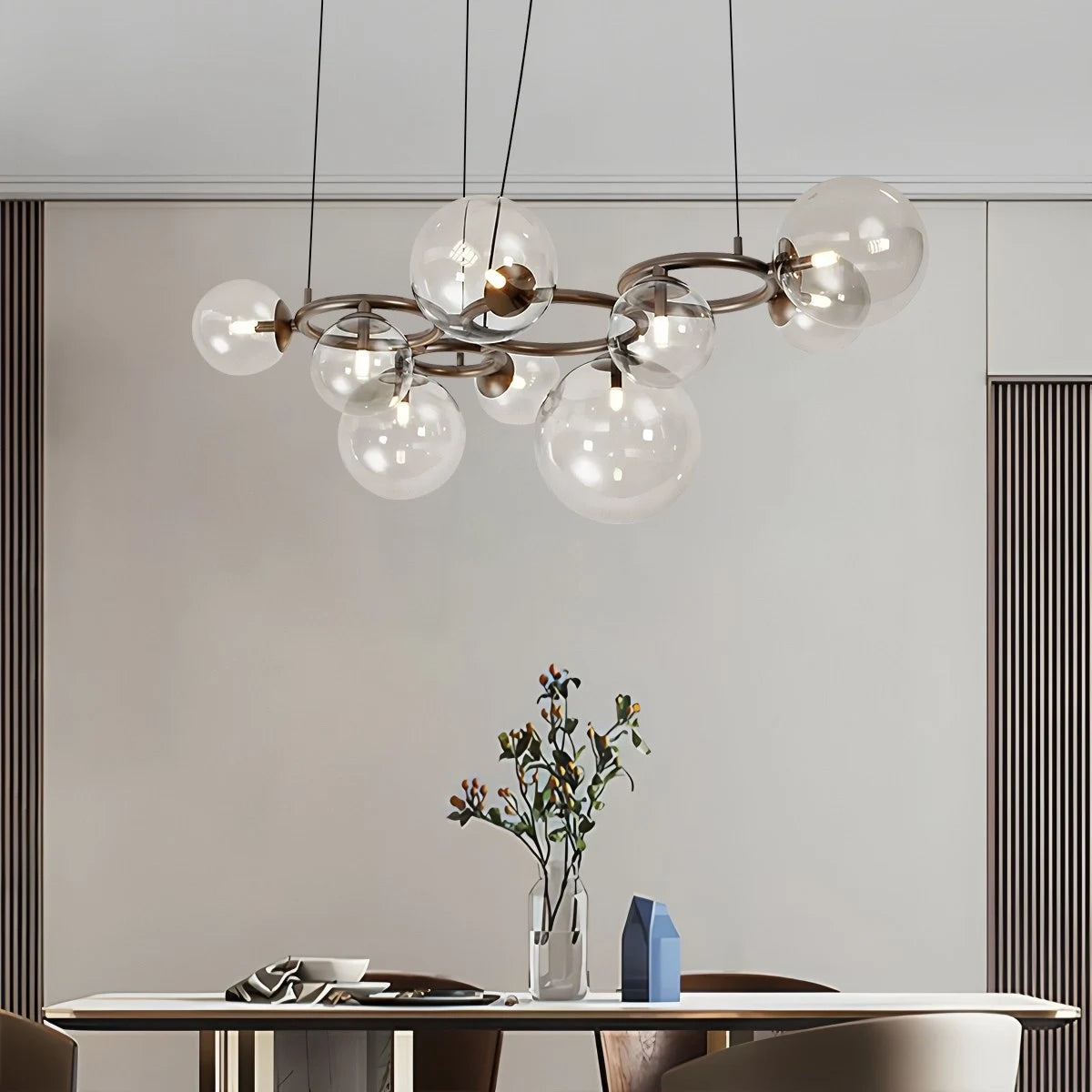 Antizer Luxurious Single-Tone Glass Spheres Chandelier