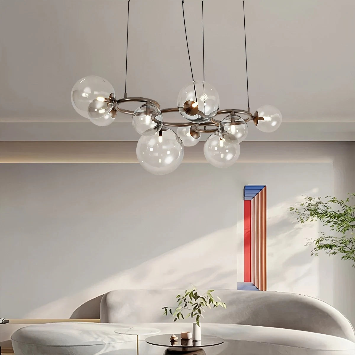 Antizer Luxurious Single-Tone Glass Spheres Chandelier