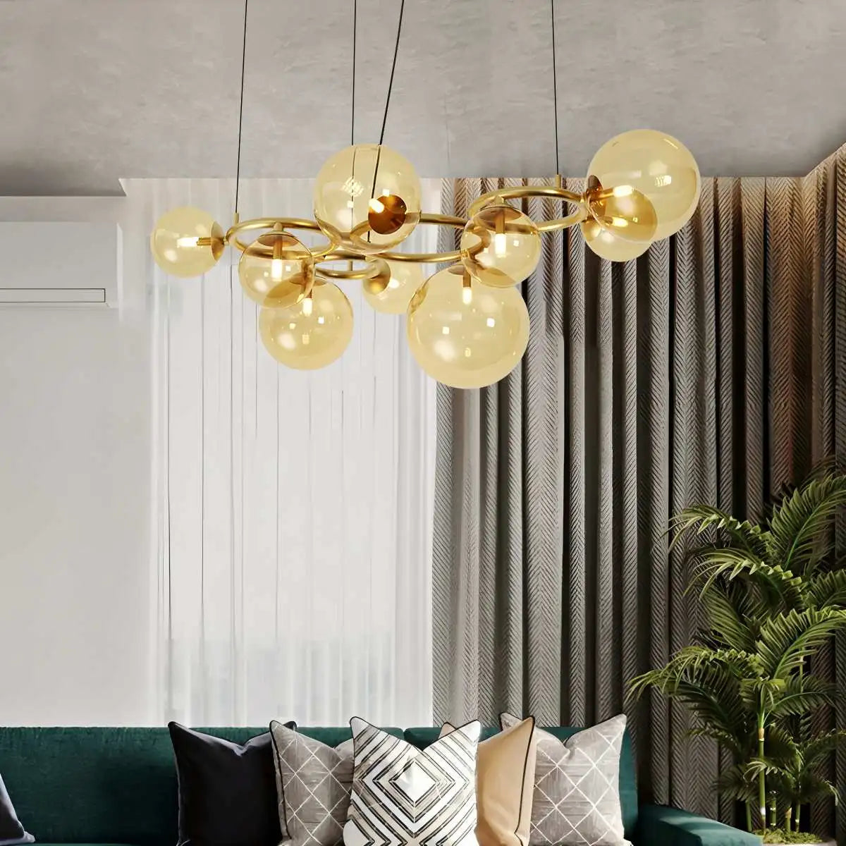Antizer Luxurious Single-Tone Glass Spheres Chandelier