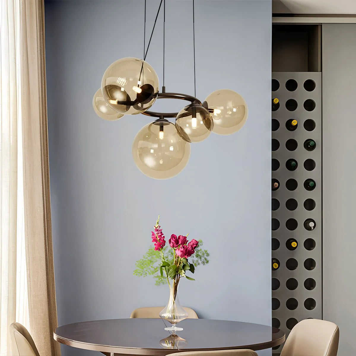 Antizer Luxurious Single-Tone Glass Spheres Chandelier