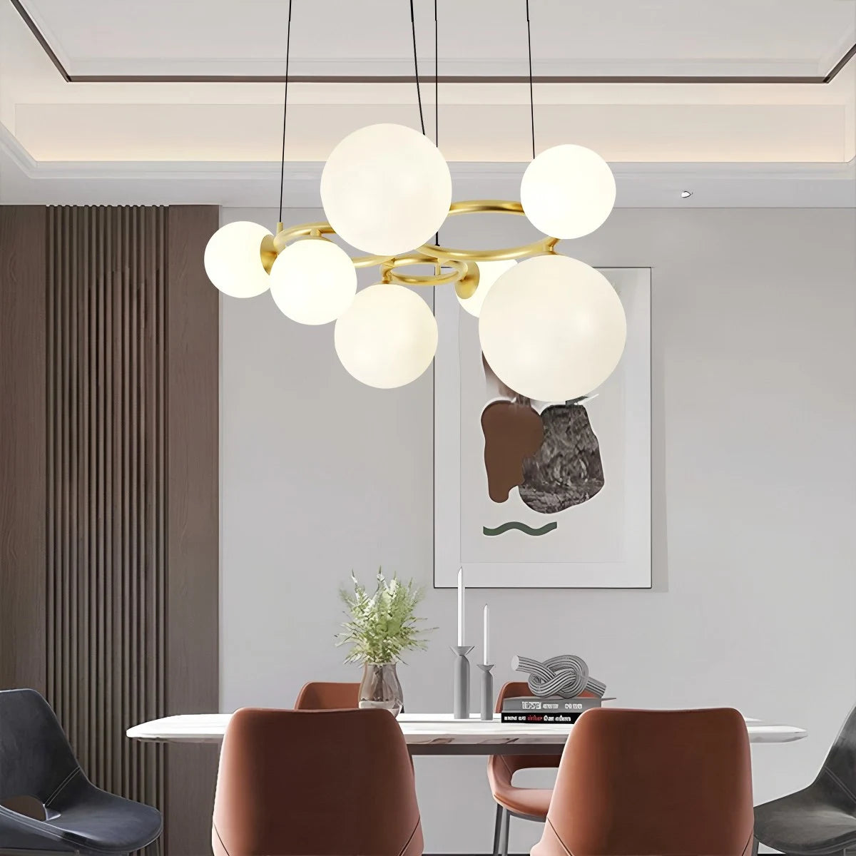 Antizer Luxurious Single-Tone Glass Spheres Chandelier