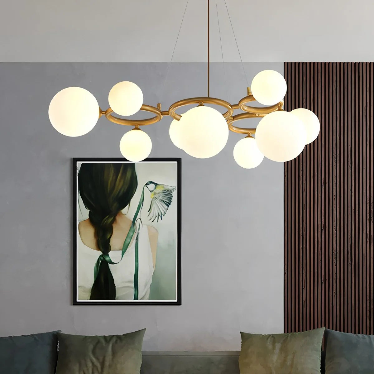 Antizer Luxurious Single-Tone Glass Spheres Chandelier