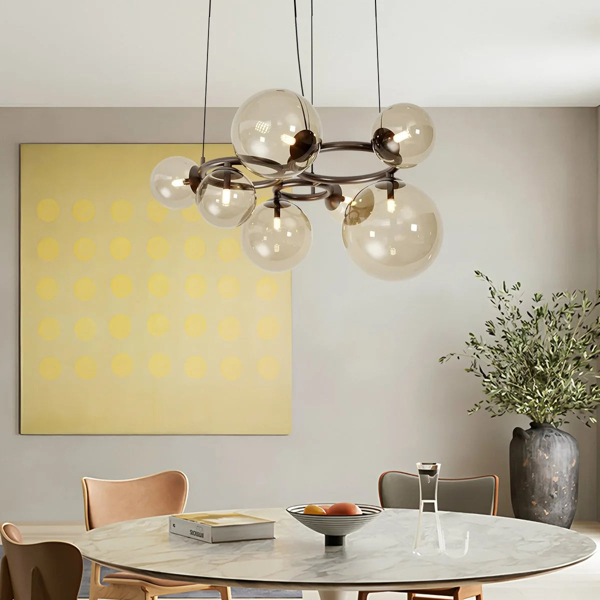 Antizer Luxurious Single-Tone Glass Spheres Chandelier