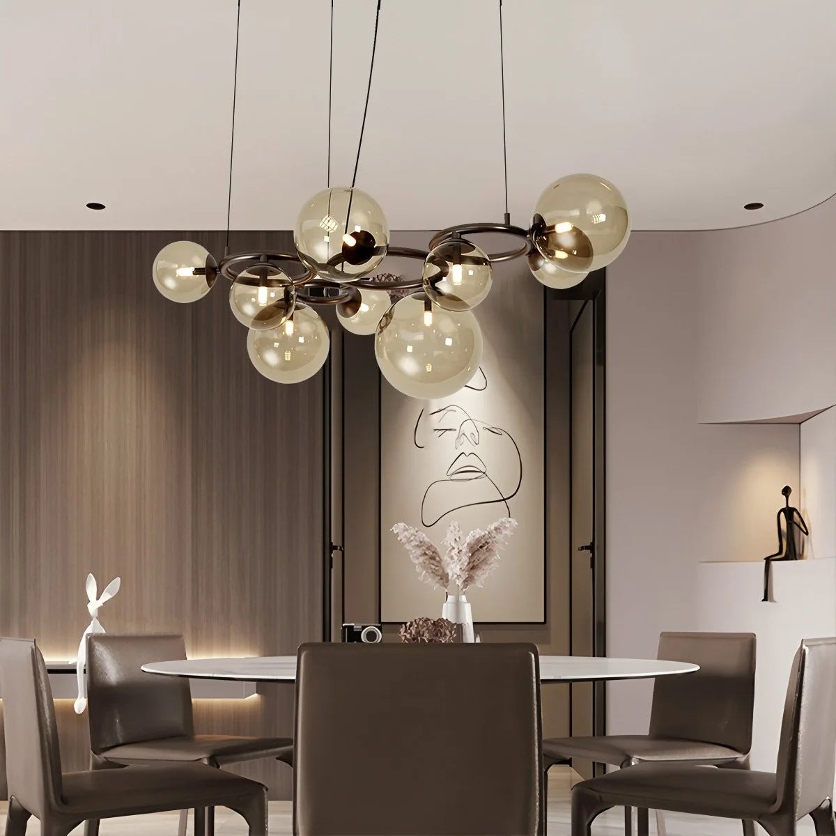 Antizer Luxurious Single-Tone Glass Spheres Chandelier