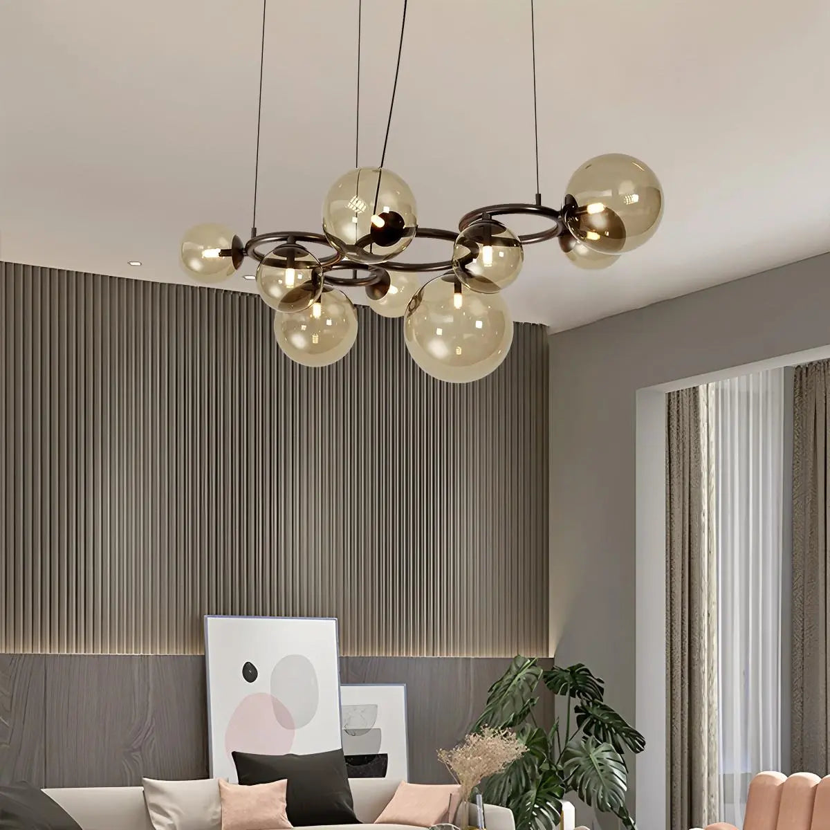 Antizer Luxurious Single-Tone Glass Spheres Chandelier