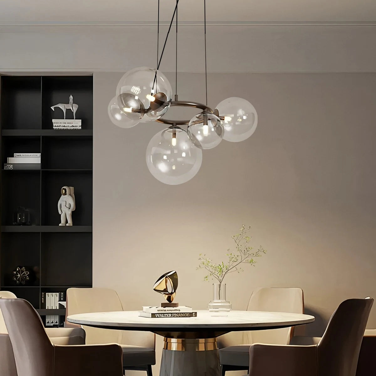 Antizer Luxurious Single-Tone Glass Spheres Chandelier