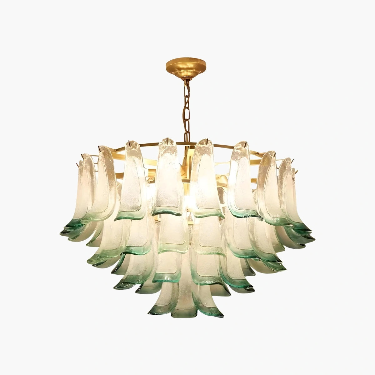 Antizer Luxury Peacock Open Screen Glass Chandelier