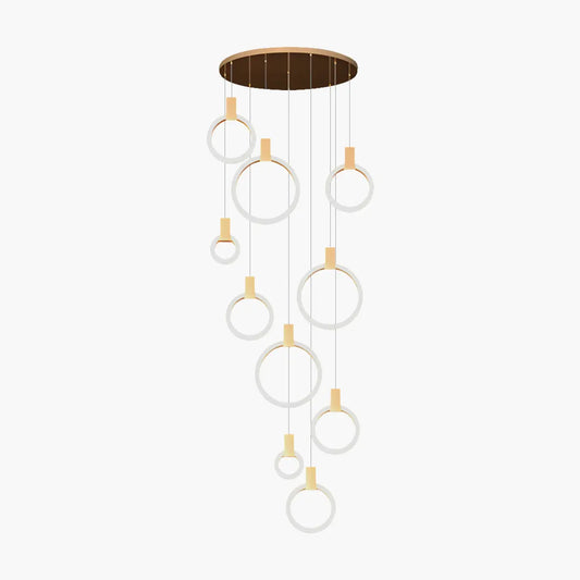 Antizer Modern Large Staircase Hanging Chandelier