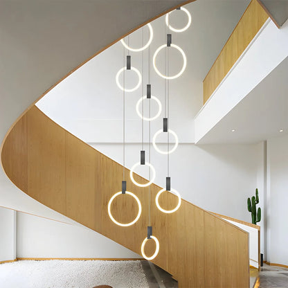 Antizer Modern Large Staircase Hanging Chandelier