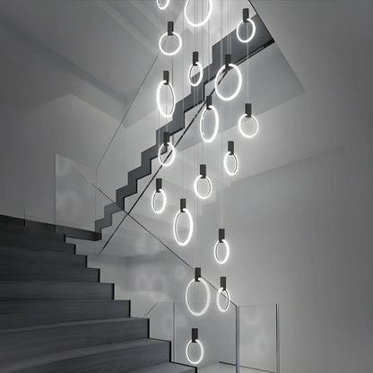 Antizer Modern Large Staircase Hanging Chandelier