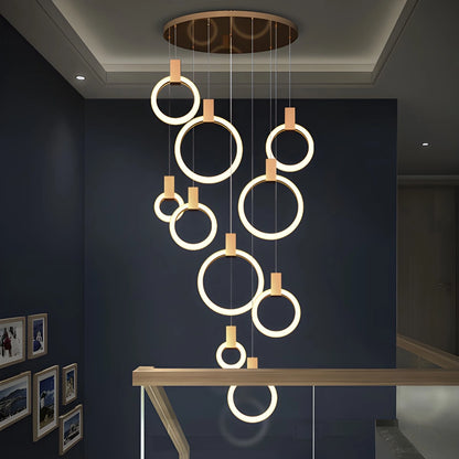 Antizer Modern Large Staircase Hanging Chandelier