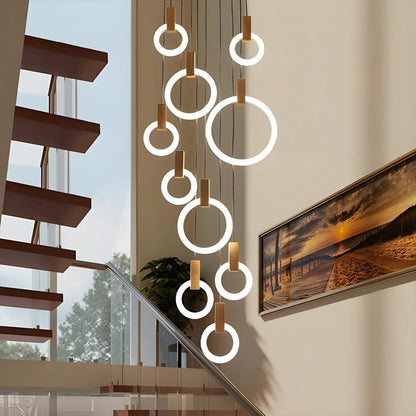 Antizer Modern Large Staircase Hanging Chandelier