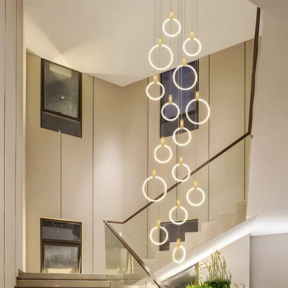 Antizer Modern Large Staircase Hanging Chandelier