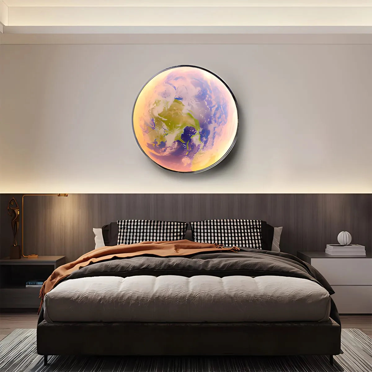 Antizer Moon/Earth Art Mural Wall Lamp