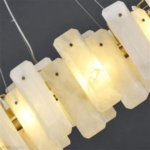 Antizer Modern Alabaster Round Chandelier