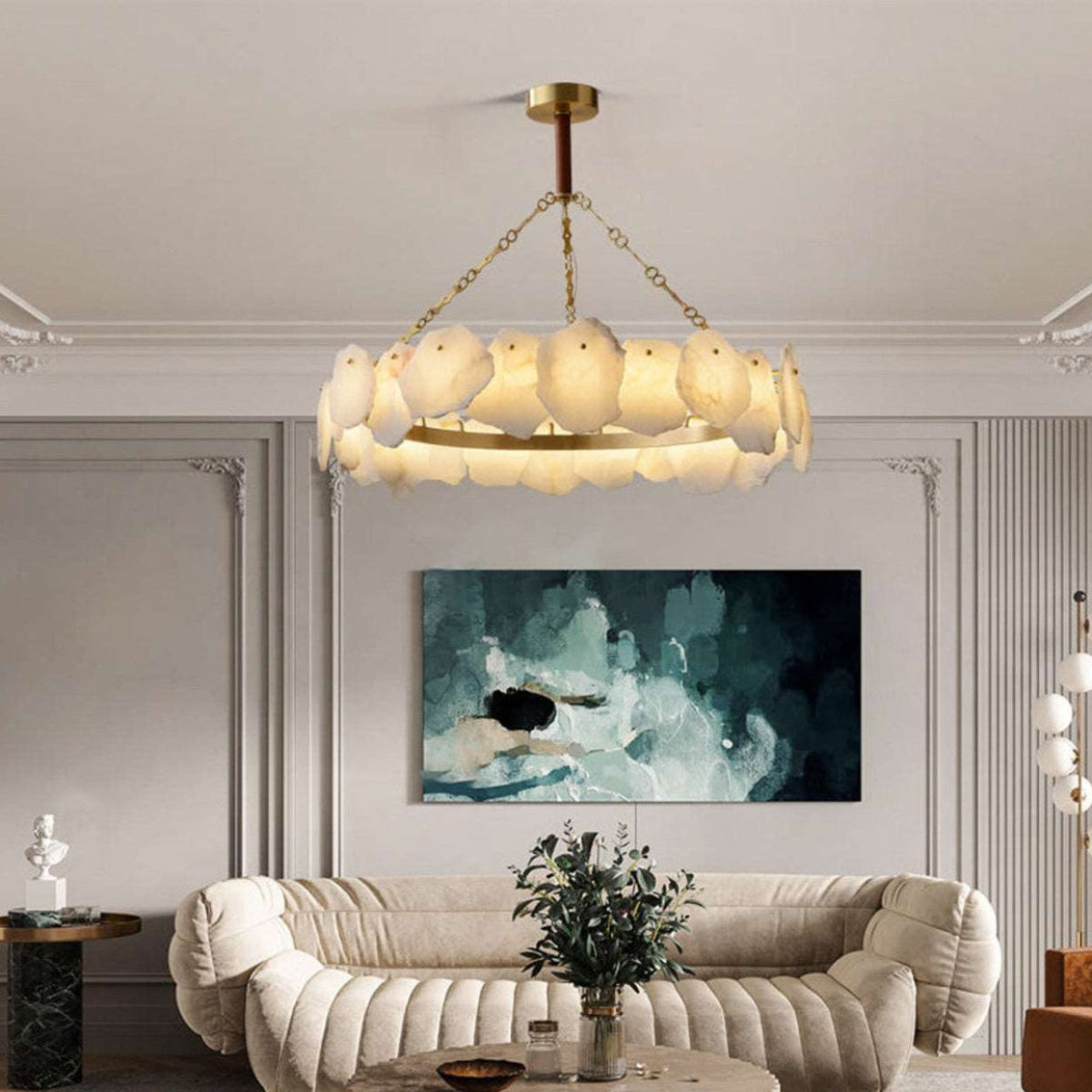 Antizer Alabaster Modern Snowflake Chandelier