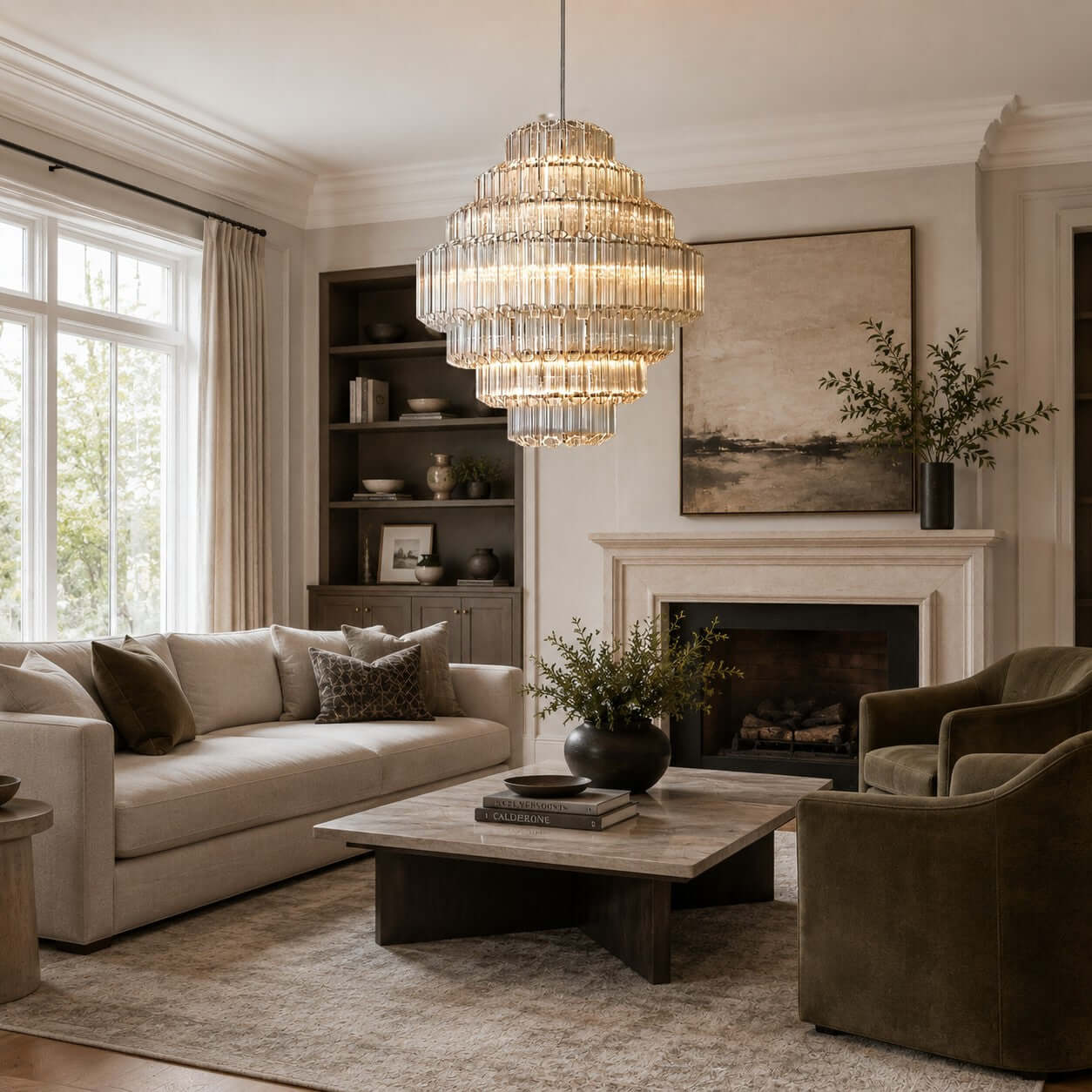 Antizer Tiered Clear Glass Prisms Chandelier
