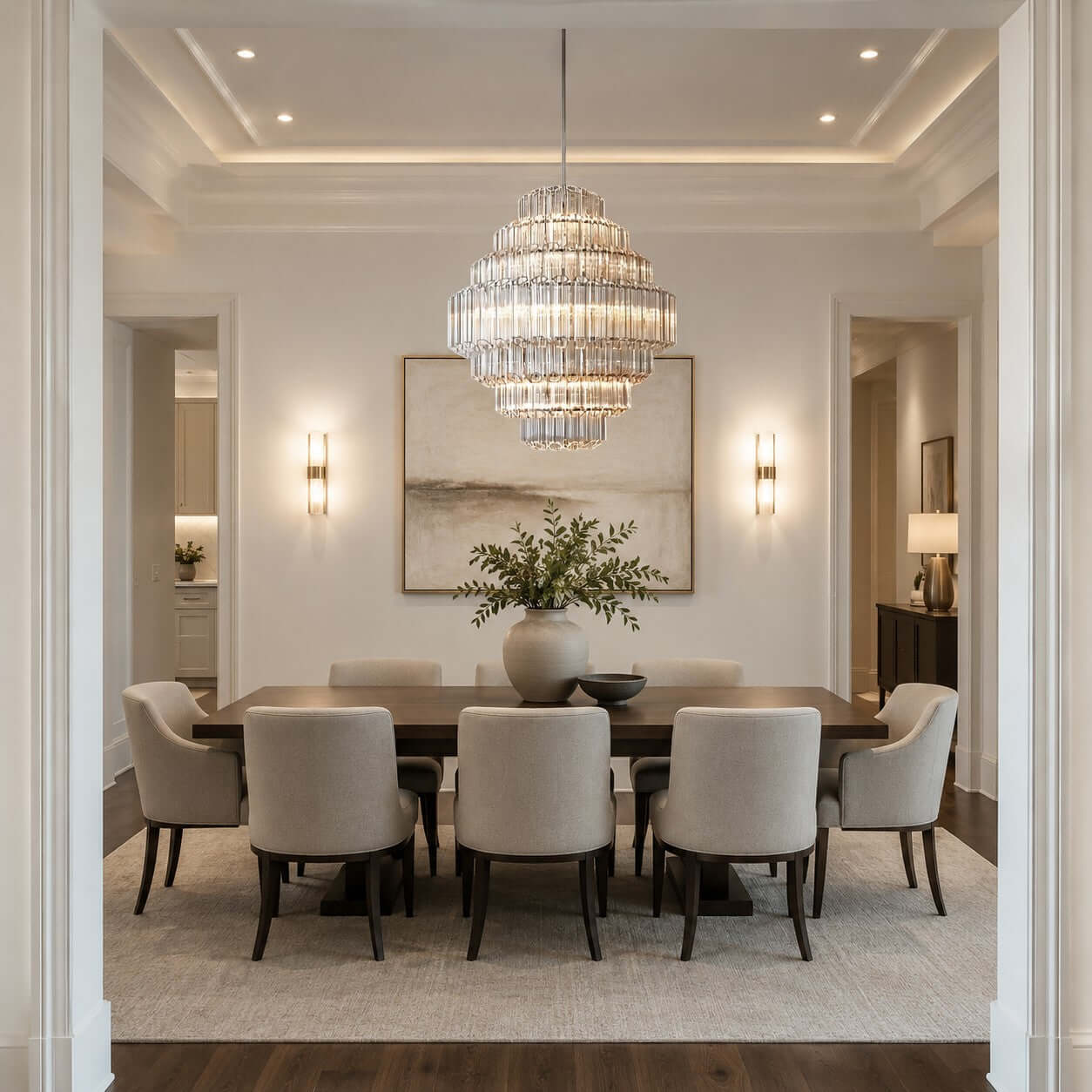 Antizer Tiered Clear Glass Prisms Chandelier