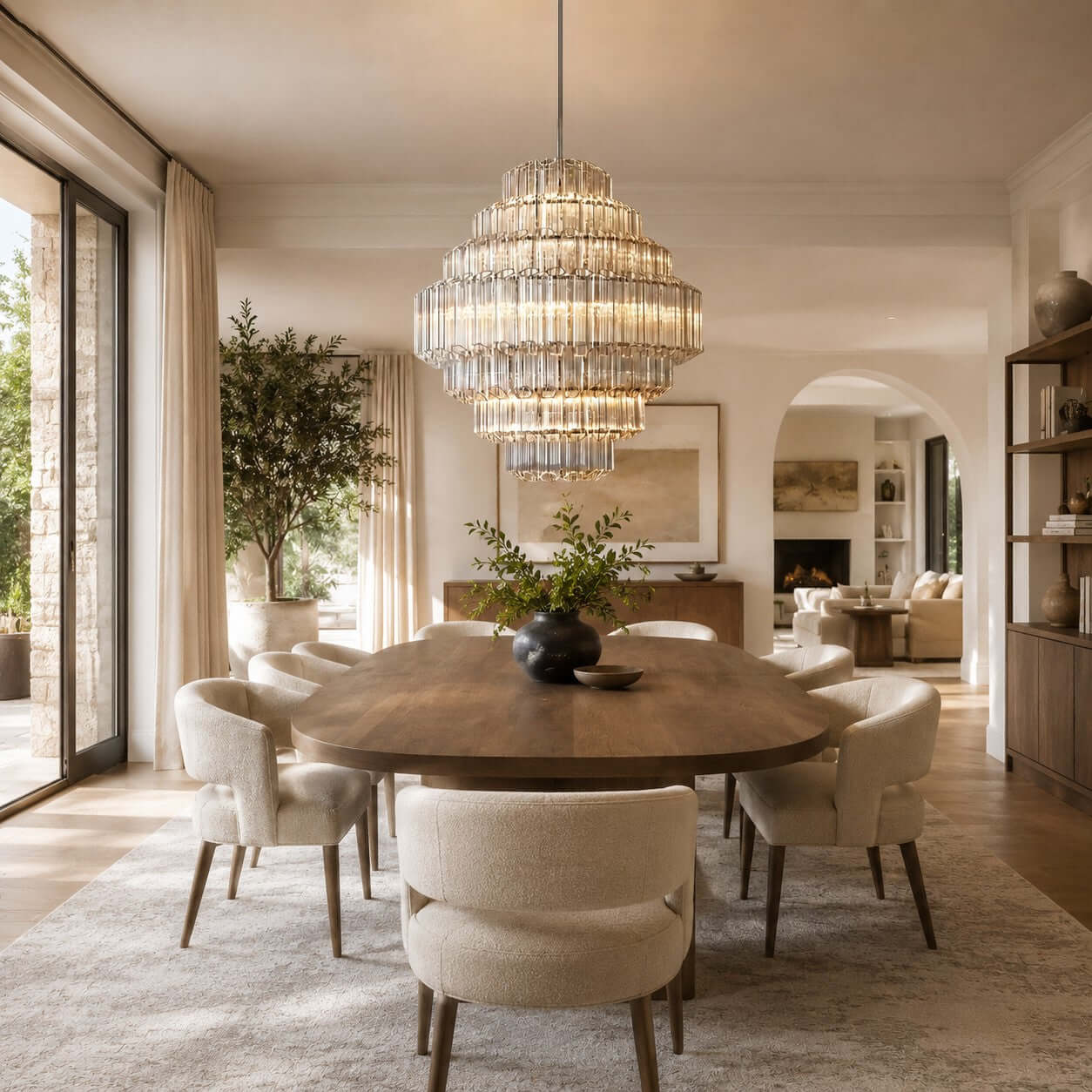 Antizer Tiered Clear Glass Prisms Chandelier