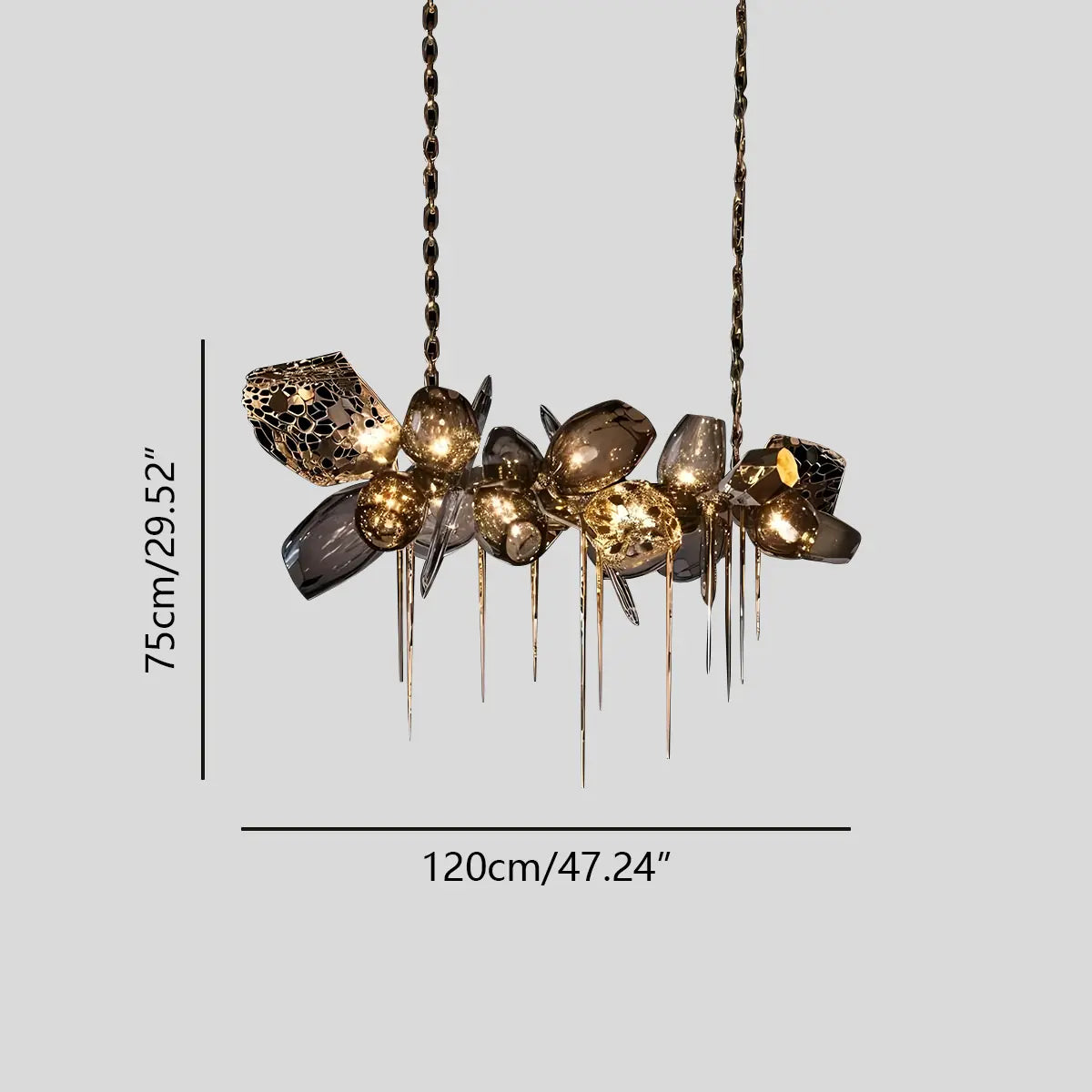Antizer Kallisto Sculptural Glass Chandelier for Dining Room