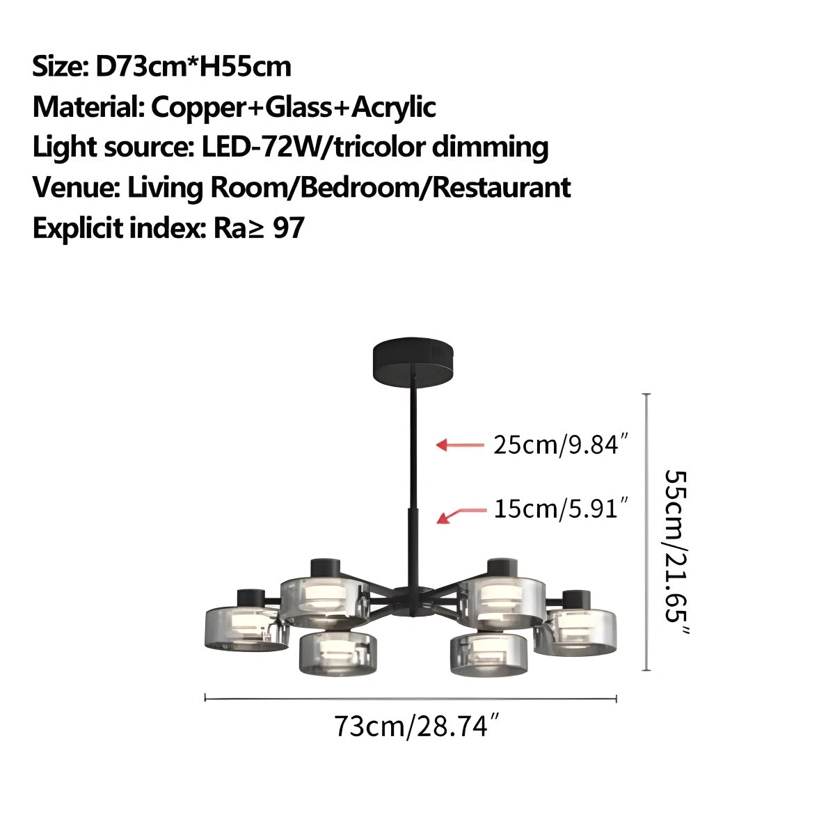 Antizer Light Luxury Creative Glass Chandelier