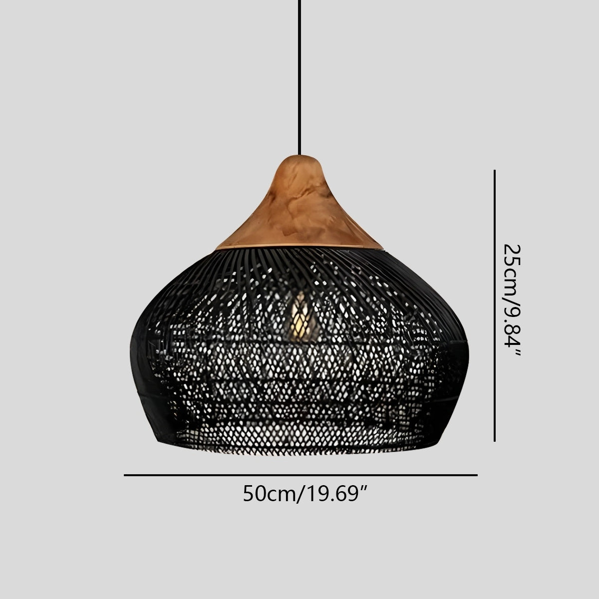 Antizer Rattan Lantern Pendant Light for Dining Room