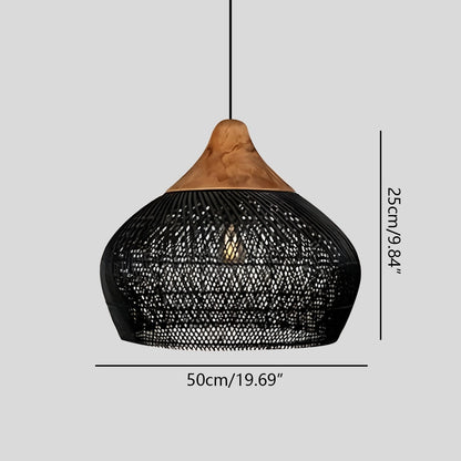 Antizer Rattan Lantern Pendant Light for Dining Room