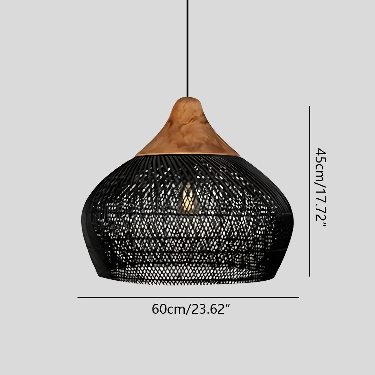 Antizer Rattan Lantern Pendant Light for Dining Room