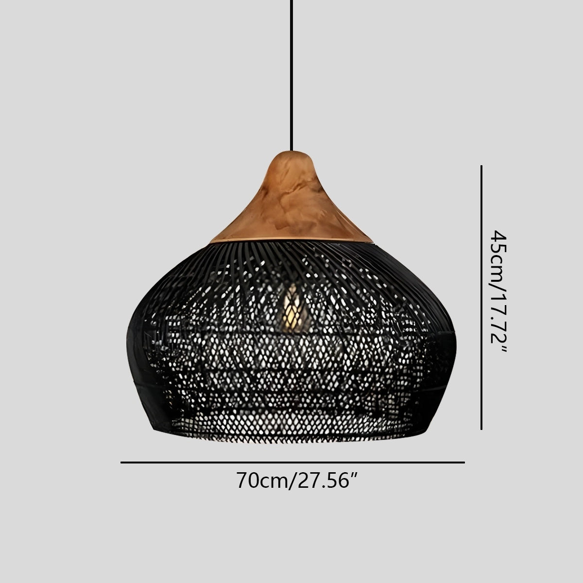 Antizer Rattan Lantern Pendant Light for Dining Room