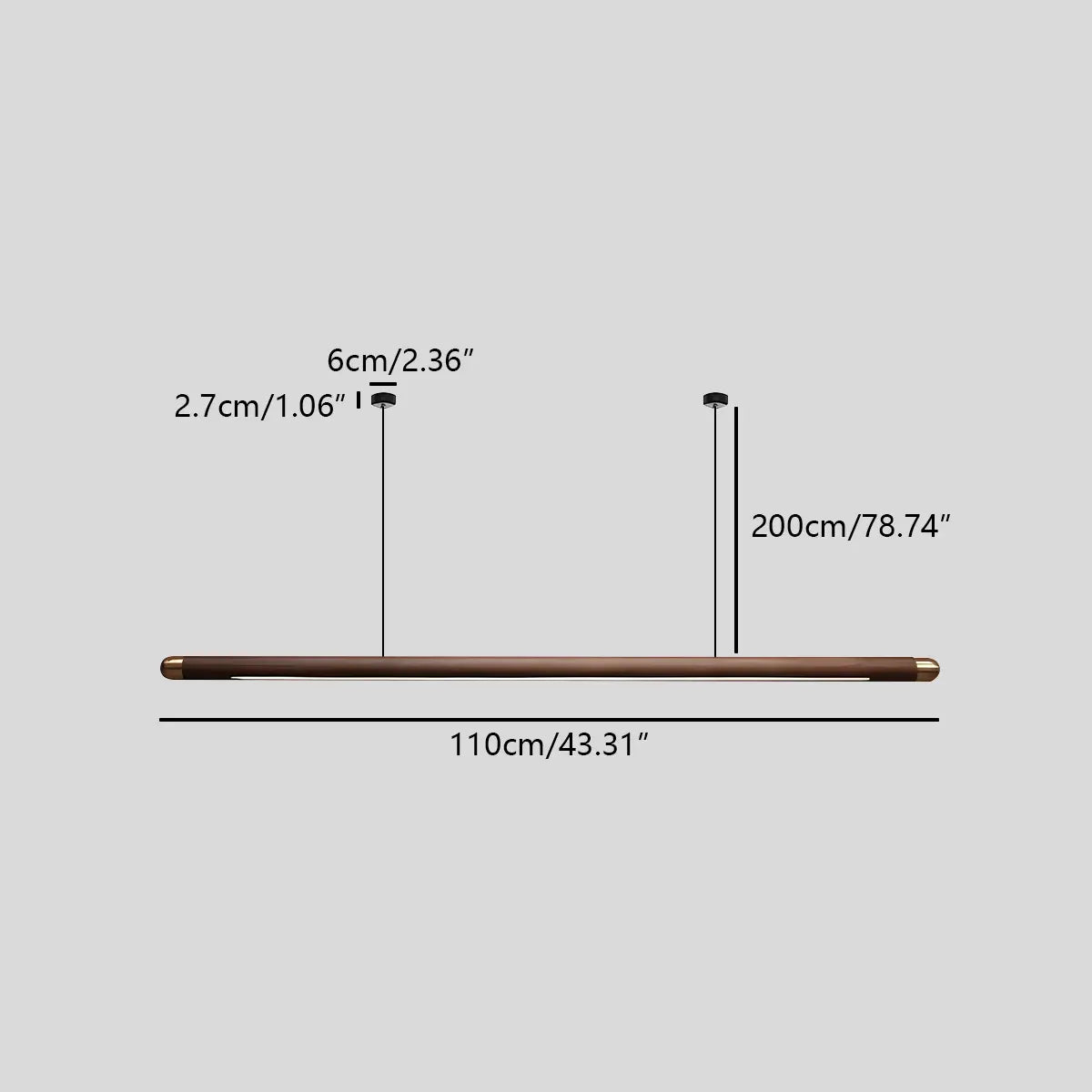 Antizer Svelte Wood Linear Pendant Light for Kitchen