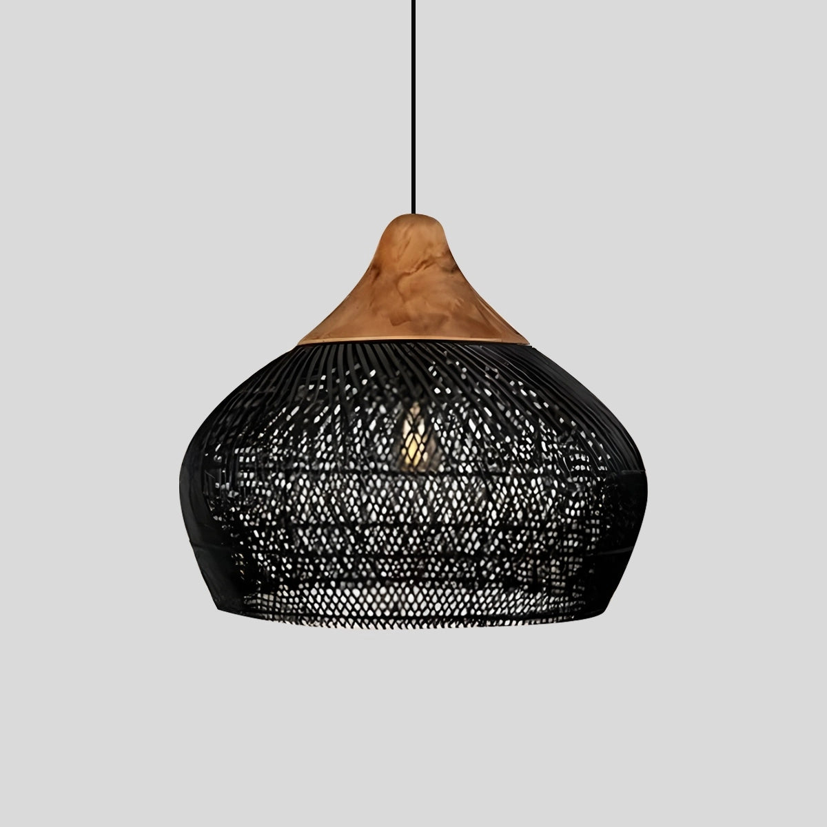Antizer Rattan Lantern Pendant Light for Dining Room
