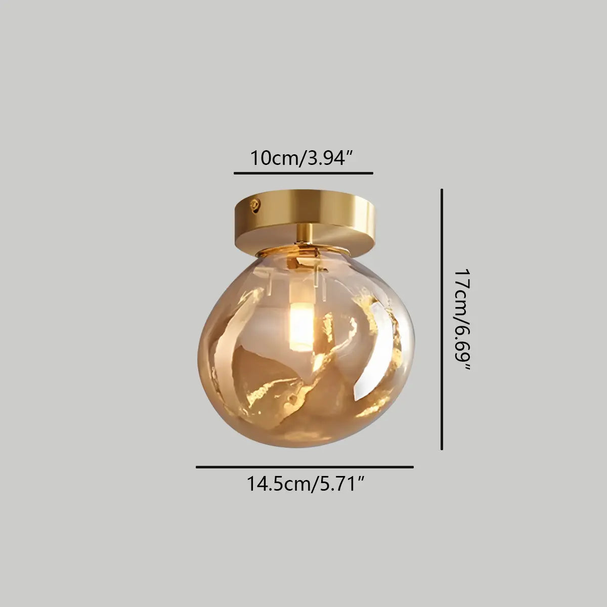 Antizer Vintage Glass Semi-Flush Ceiling Light for Entryway