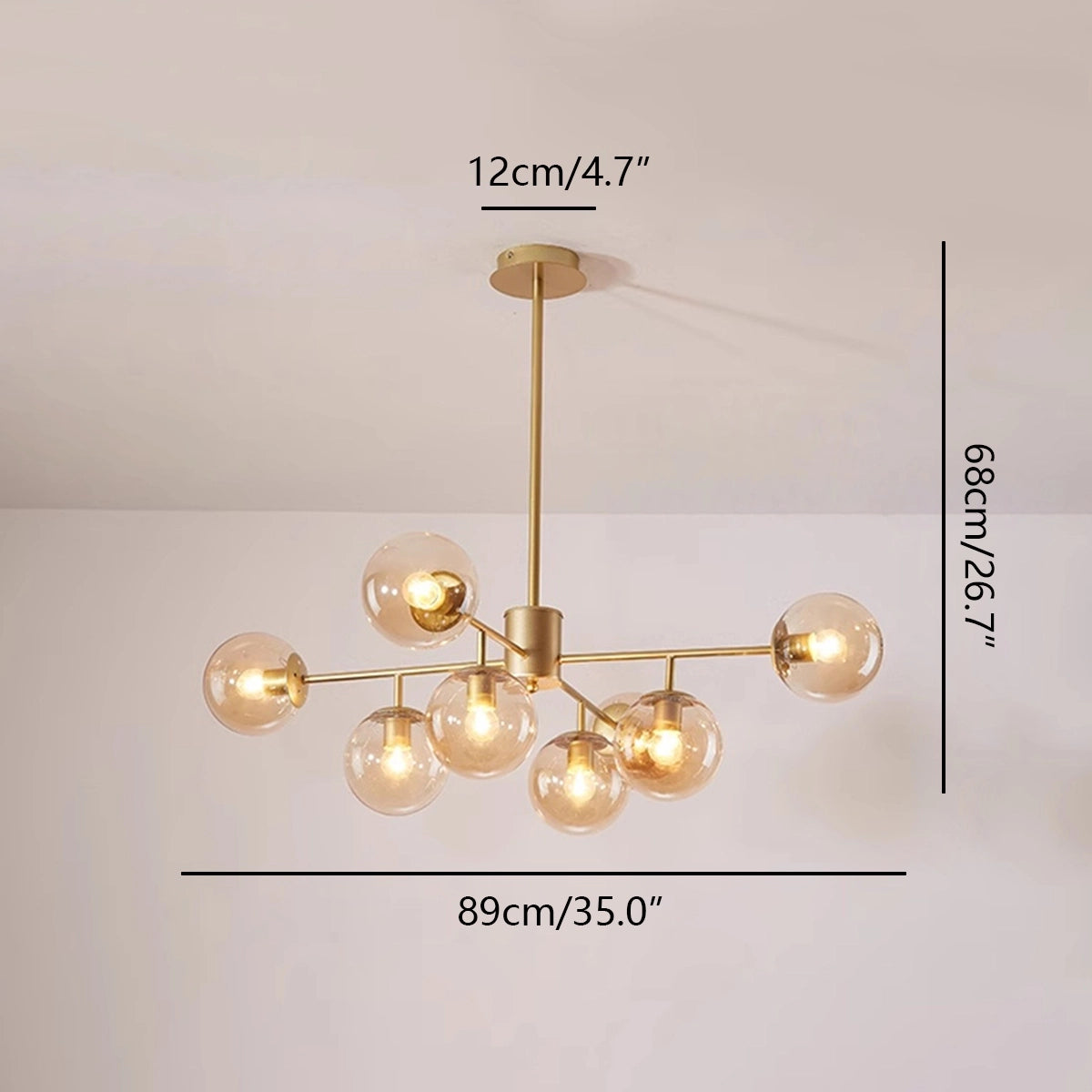 Antizer Camilla Glass Chandelier for Living Room