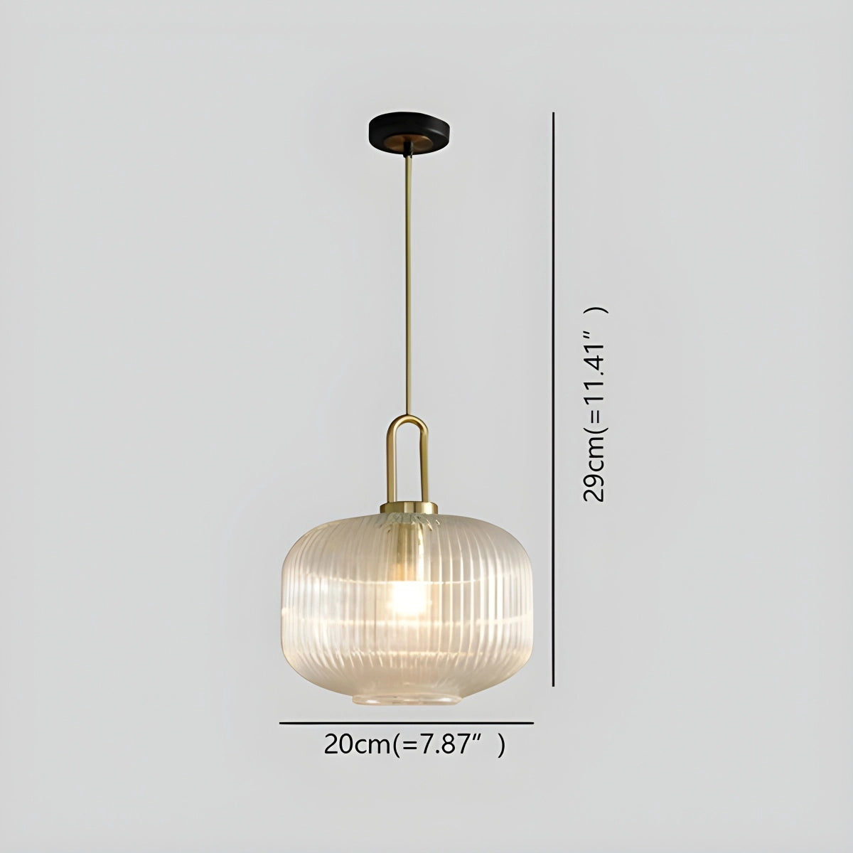 Antizer Modern Ribbed Clear Glass Pendant Light