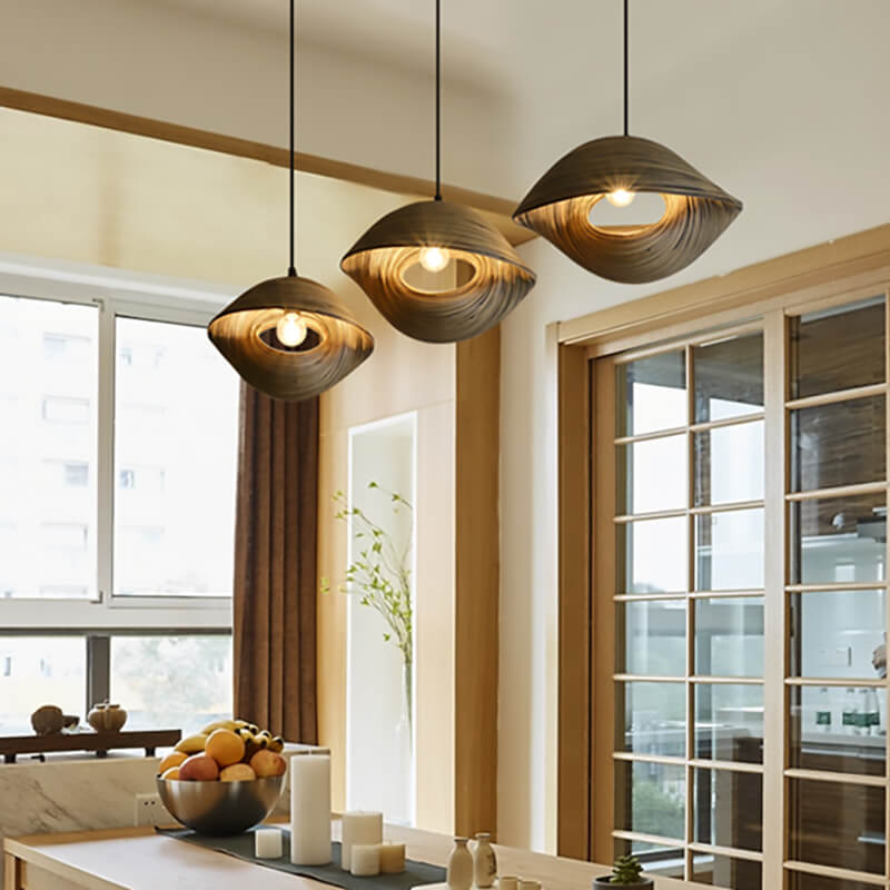 Creative Art Bamboo Weaving Pendant Light