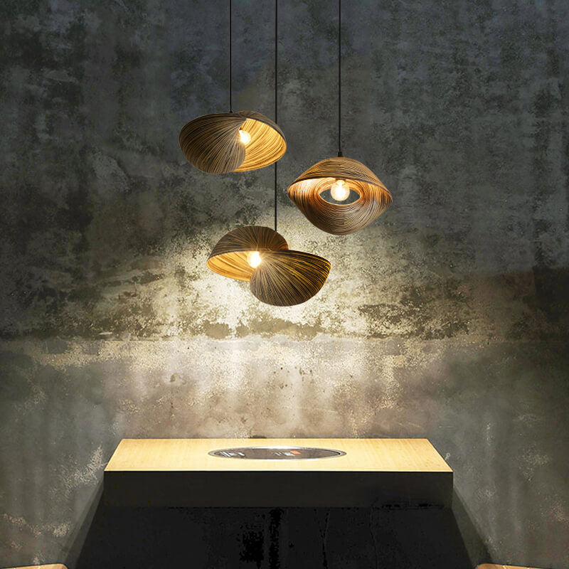 Creative Art Bamboo Weaving Pendant Light