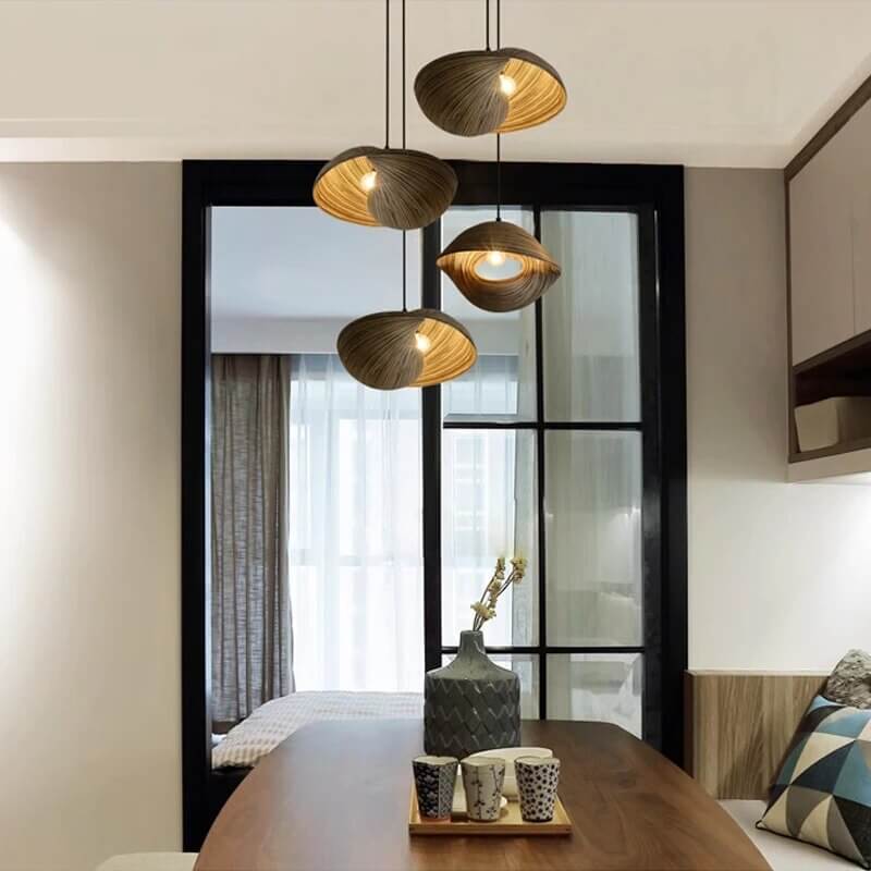 Creative Art Bamboo Weaving Pendant Light