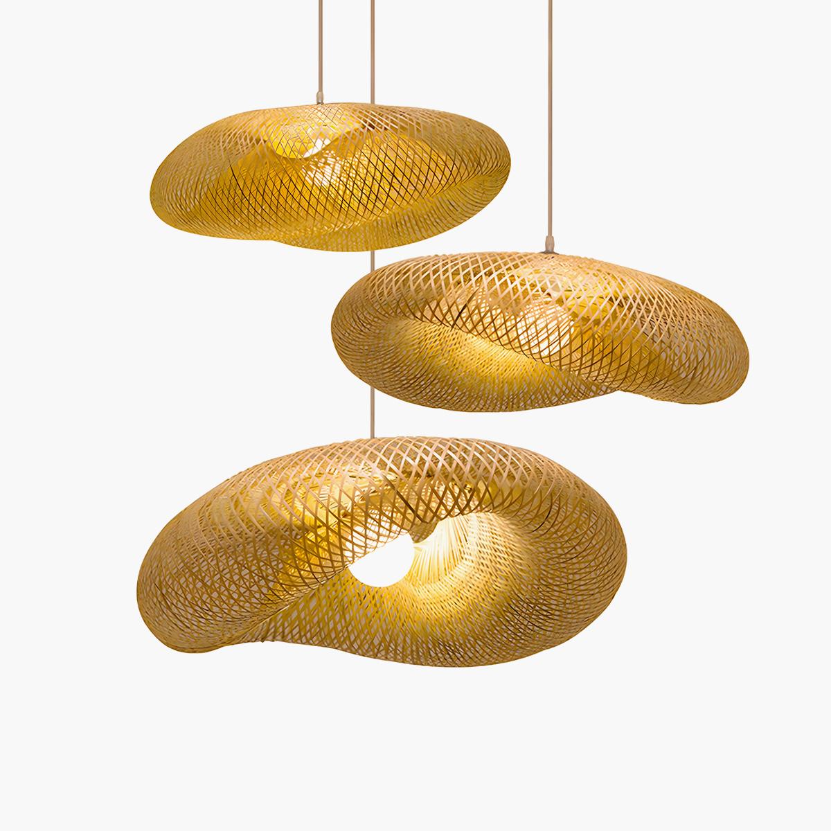 Antizer Bamboo Weaving Pendant Light for Dining Room