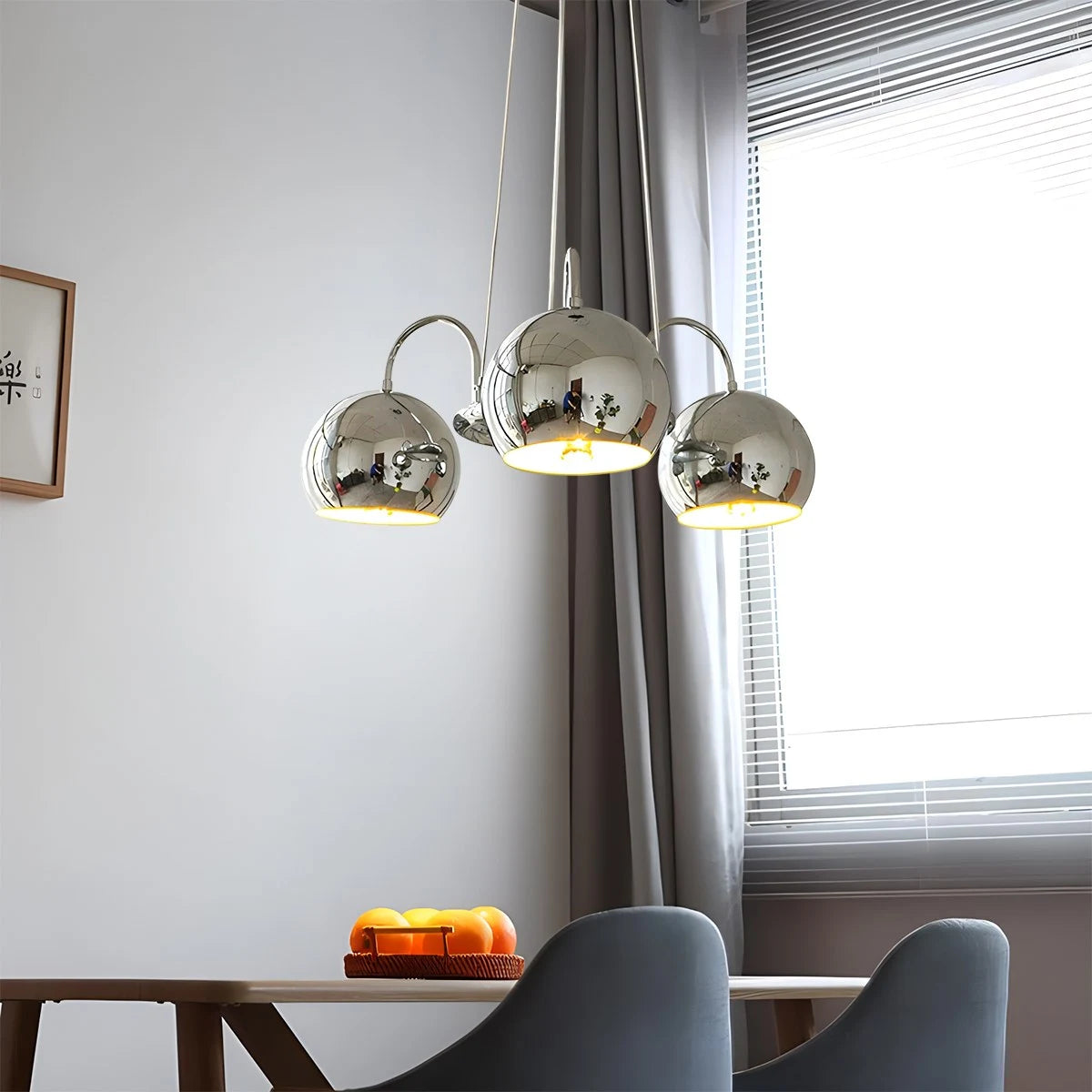 Antizer Bauhaus Style Antique Chrome  Chandelier
