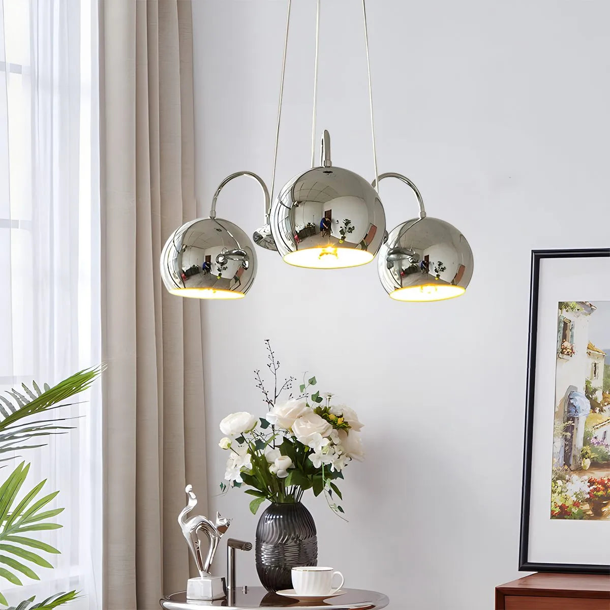 Antizer Bauhaus Style Antique Chrome  Chandelier