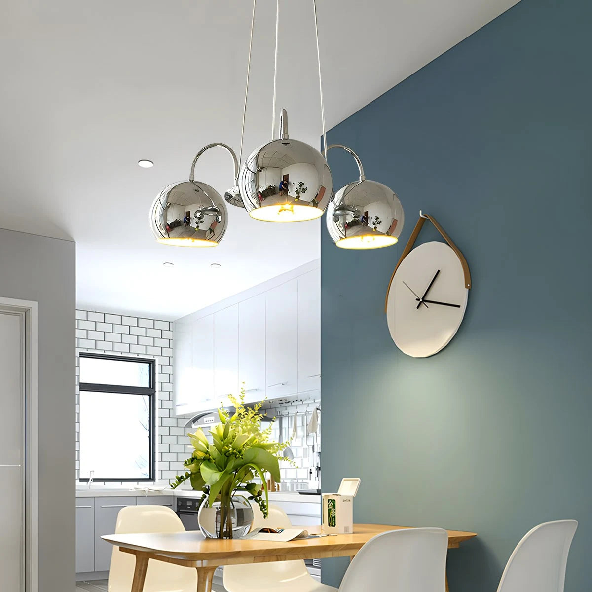Antizer Bauhaus Style Antique Chrome  Chandelier