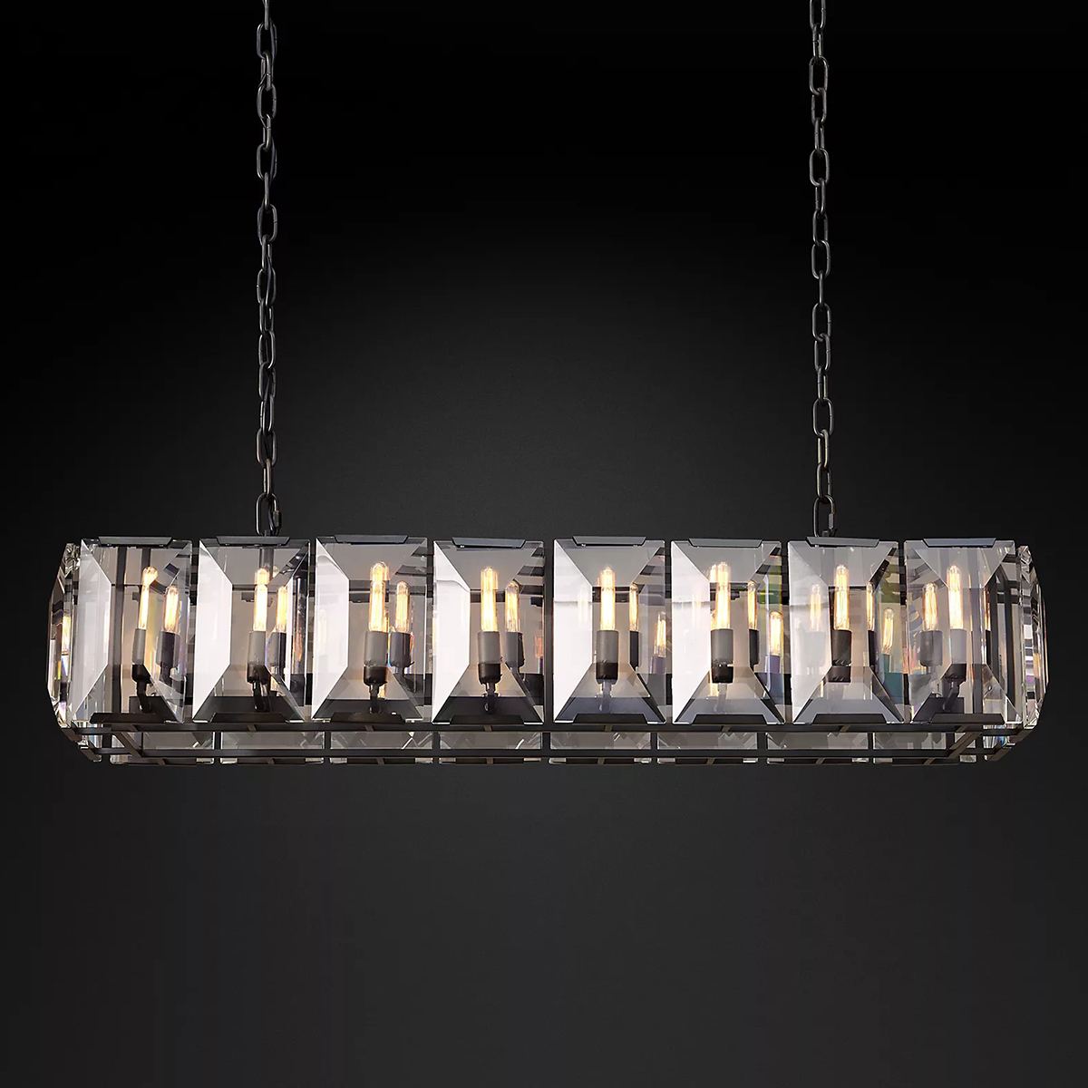 Rectangular Glass Chandelier