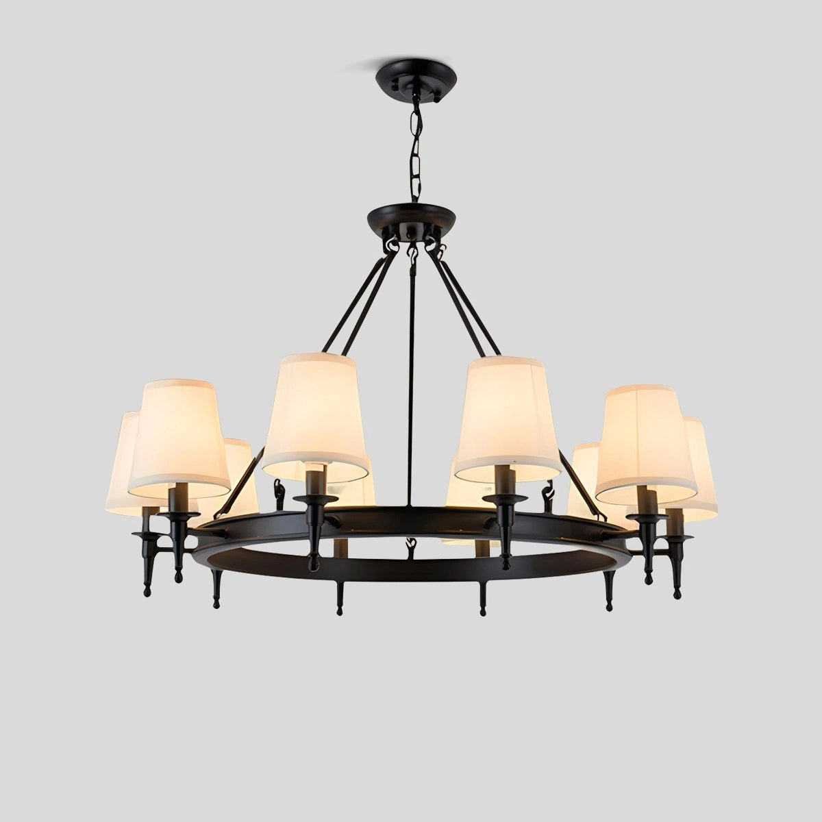 Antizer Vintage Ring Metal Fabric Chandelier