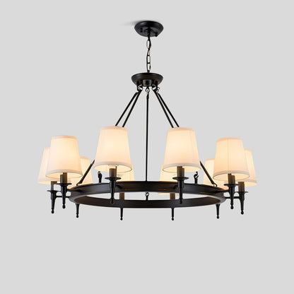 Antizer Vintage Ring Metal Fabric Chandelier