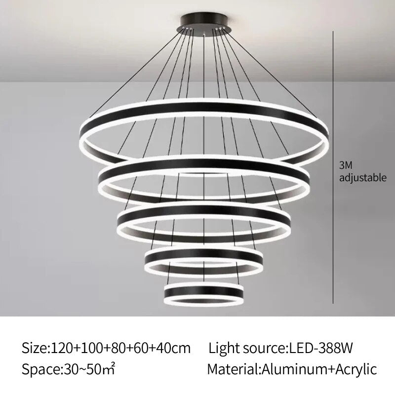 Circle Layered Living Room Chandelier