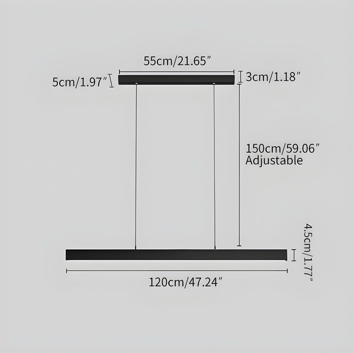 Antizer Modern Linear Pendant Light  for Kitchen Island